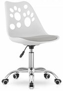 Otočná stolička PRINT - biela a sivá
