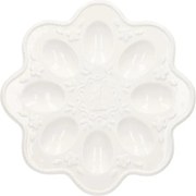 Tanier na vajíčka ADELIA biely, zdobený 965238