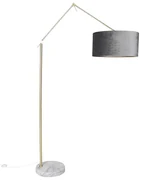 Moderná stojaca lampa zlatý zamatový tienidlo sivý 50 cm - Editor