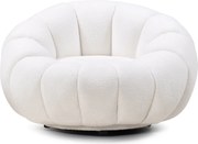 Dizajnové relaxačné kreslo VENEZIA 100 cm boucle biele