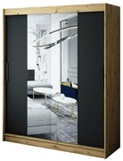 Skriňa Halifax T1 180 Dub Artisan/čierna/Zrkadlo