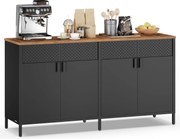 Komoda Vasagle Teduo 141 cm černá/hnědá