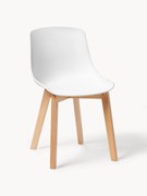 Stolička z umelej hmoty's drevenými nohami Dave, 2 ks