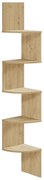 Nástenná rohová polica ESTANTE, 5 políc v dekore dub artisan, 126x20cm
