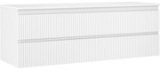 Mexen Rivel, kúpeľňová skrinka pod umývadlo 140 cm s hornou časťou, 2 zásuvky, drážkovaná, biela matná, 91A20-14047-2-BFFC01