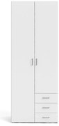 Biela šatníková skriňa 78x200 cm Space – Tvilum