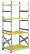 Regál TRANSFORM, základná sekcia, 1972x900x600 mm, žltý