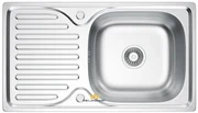 Erga HD, 1-komorový oceľový drez 760x430x160 mm, dekor hladký brúsený satén, ERG-MLS-HD7643