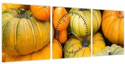 Obraz - Jesenná tekvica (s hodinami) (90x30 cm)