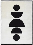 Dywany Łuszczów, Kusový koberec Mode 8598 geometric cream/black, 80x150, čiernobiela, kancelária