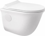 FRANKFURT || Závesná WC misa s hlbokým splachovaním a slim sedátkom, keramika, biela