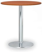 Konferenčný stolík FILIP II, priemer 80 cm, chrómovaná podnož, čerešňa