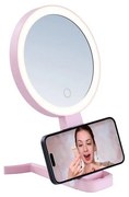 Immax 09102L - LED+CCT Stmievateľné kozmetické zrkadlo SWEET LED/3W/5V ružové