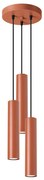 Závesné svietidlo Lagos, 3x oranžové kovové tienidlo, o