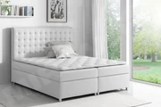 Posteľ kontinentálna Alfi, Rozmer postele: 120x200, Dostupné poťahy: ekokoža Soft 017 (biela)