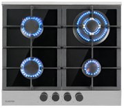 Klarstein Alchemist, plynová varná doska, 4 hliníkové horáky, sklokeramika, čierna