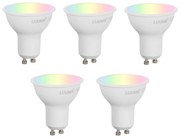 Sada 5 inteligentných stmievateľných LED žiaroviek GU10 50mm Opálové 4,7W 400 lm 2700-6500K