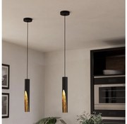 Eglo 900872 - LED Luster na lanku BARBOTTO 1xGU10/4,5W/230V čierna/zlatá EG900872