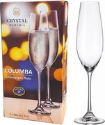 BOHEMIA COLUMBA POHÁR NA ŠAMPANSKÉ 260ML SADA 2KS