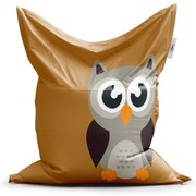 Sedací vak Classic kreslená sova - detský, hnedá