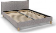 Sivá čalúnená dvojlôžková posteľ s roštom 180x200 cm Tina - Ropez