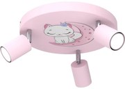 Detské bodové svietidlo FUN 3xGU10/8W/230V ružová/mačka