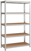5-úrovňový oceľový regál s vysokou nosnosťou 750 kg, 60 x 120 x 200 cm, strieborný