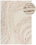 Oranžový/krémovobiely vlnený koberec 80x150 cm Abstract Swirl – Flair Rugs