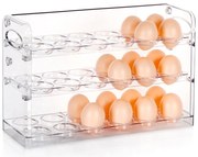 Box na vajíčka, do dverí chladničky, 3 poschodia, na 36 vajec - transparentný