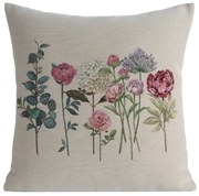 GOBELÍNOVÁ DEKORAČNÁ OBLIEČKA NA VANKÚŠ NATUR 45X45 CM KVETY