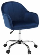 Kancelárske kreslo, Velvet látka modrá/chróm, EROL