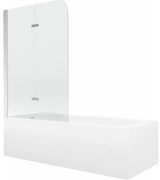 Mexen Vega obdĺžniková vaňa 150 x 70 cm s obkladom a 2-krídlovou sprchovou zástenou 100 cm, transparentnéné, chrómová