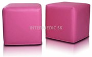 INTERMEDIC SK - Taburetka BLOCK 40x40 cm z ekokože | multifunkčný vak, podnožka, kocka Farba: E05 - Ružová(ekokoža)