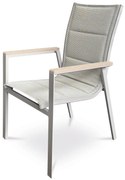 Autronic Záhradná stolička, hliník, textil, sivá, AZC-S1110 GREY