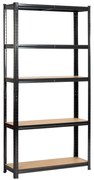 Kovový regál REGMET 90x30x180 cm černý
