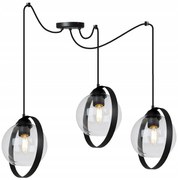 Závesné svietidlo Haga Ring Spider, 3x transparentné sklenené tienidlo (výber z 3 farieb uchytenia)