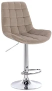 LuxuryForm DESIGN Barová stolička PARIS VELUR na striebornom tanieri - latte