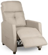 Relaxačné polohovateľné TV kreslo MODO — látka, béžová, nosnosť 130 kg