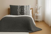 Bavlnené obliečky na 2 postele CANZONE BLACK, čierne Rozmer obliečky: 2 ks 70 x 90 cm | 2 ks 140 x 200 cm