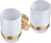 Slezák - RAV Dvojitý držiak kefiek sklenený COLORADO - COA0202Z, Zlatý lesk