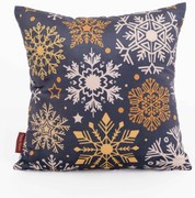 Vianočná obliečka na vankúš Velvet 40 × 40 cm - Mrazivé vločky modré