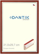 DANTIK rám na obraz 21x29,7 | EVOQUE červená (Sklo Čiré)