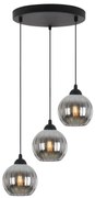 Závesné svietidlo Costa, 3x grafitové sklenené tienidlo, b, o