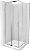 Mexen Rio, štvorcový sprchový kút 80 x 80 cm, 6mm číre sklo, chrómový profil + biela sprchová vanička, 860-080-080-01-00-4010