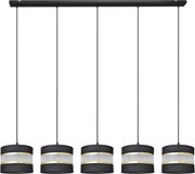 Luster na lanku HELEN 5xE27/15W/230V čierna/zlatá