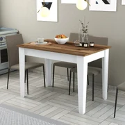 Jedálenský stôl  (pre 4 osoby) Kika (Orech + Biela). Vlastná spoľahlivá doprava až k Vám domov. 1073319