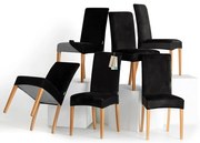 Restilo Napínací poťah na stoličku Sento čierna, 48 x 48 x 58 + 10 cm, sada 6 ks