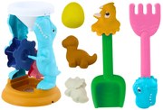LEAN TOYS Súprava hračiek do piesku - mlyn, náradie, formičky – Dinosaury