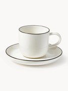 Porcelánové šálky na espresso's podšálkami Facile, 2 ks