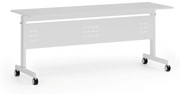 Mobilný stôl PRIMO MOBI, 1800 x 600 mm, biela podnož, biela